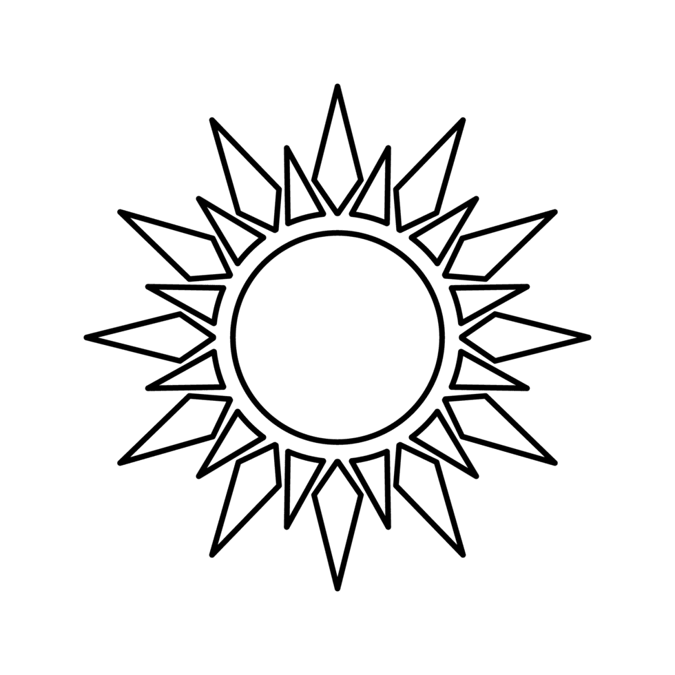 Sun black and white ray clipart logo
