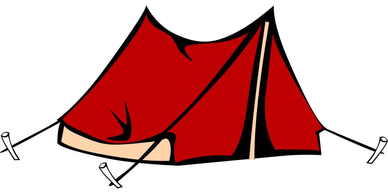 Camp red tent clipart picture