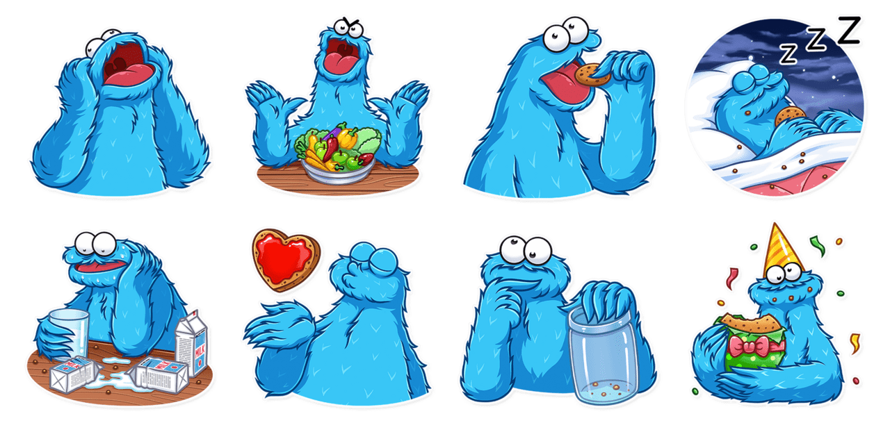 Cookie monster telegram stickers images clipart