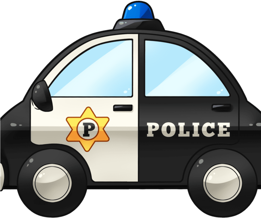Police car officer clipart black and white library image with no background