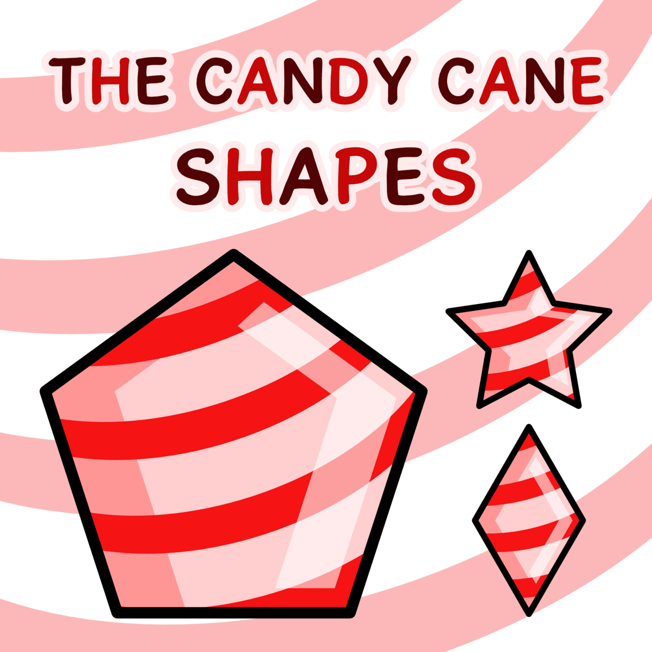 Candy cane shapes clipart geometry math christmas transparent