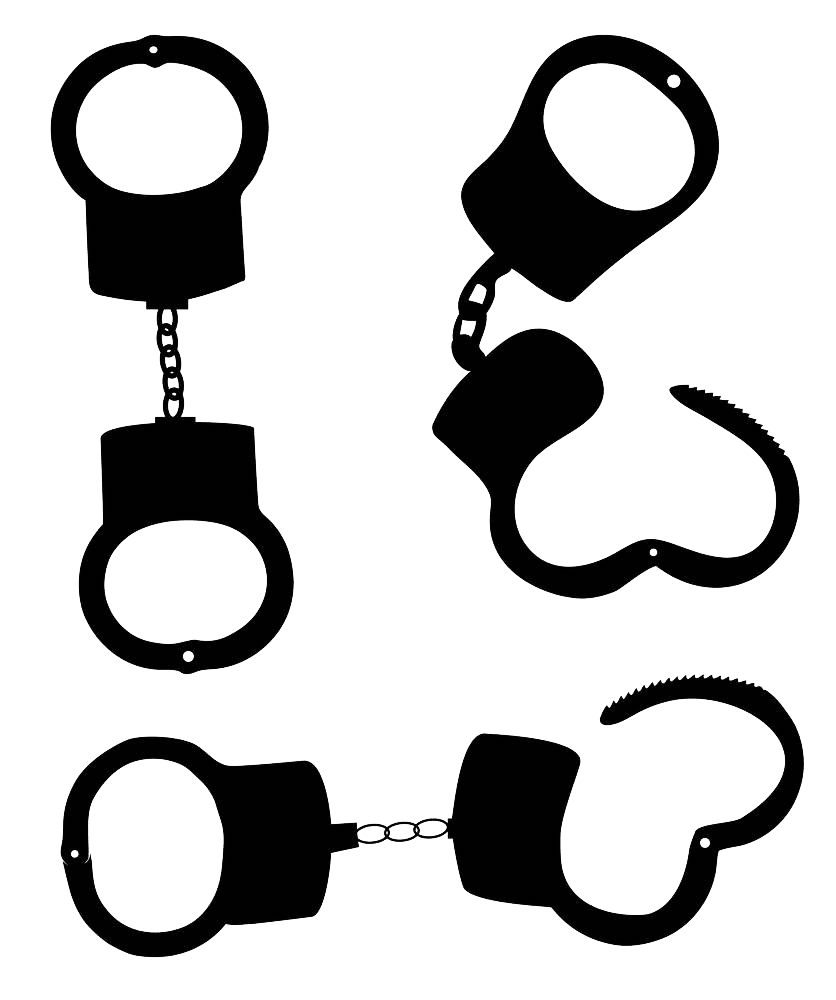 Silhouette handcuffs clipart black hand painted brief logo