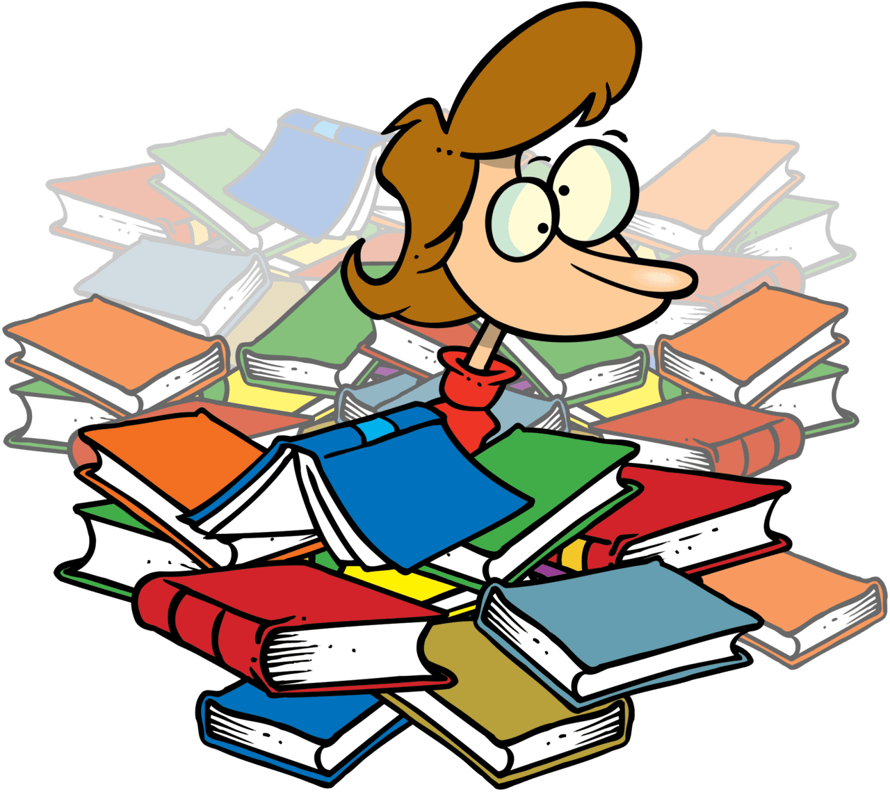 Stack of books pin page clipart background 3