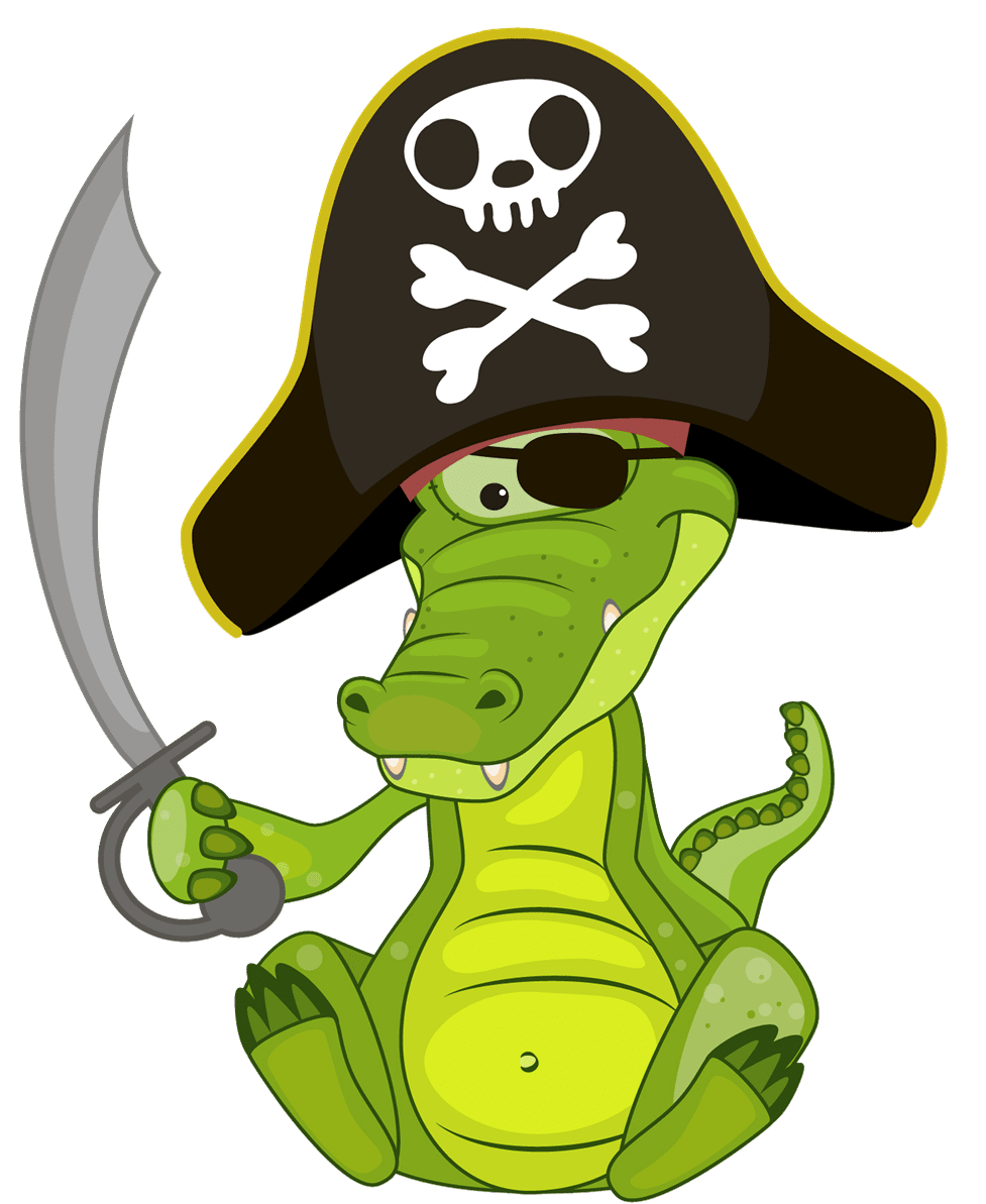 Pirate crocodile clipart logo
