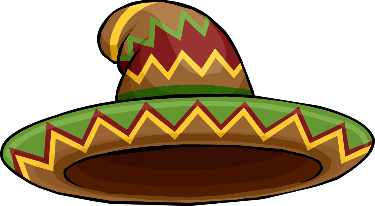 Orange pufflelicking sombrero clipart background