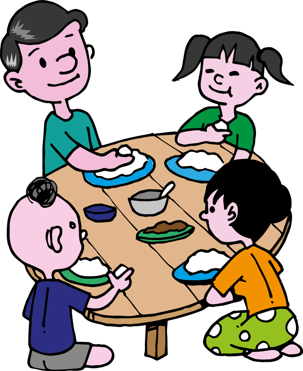 Family dinner vector clipart images