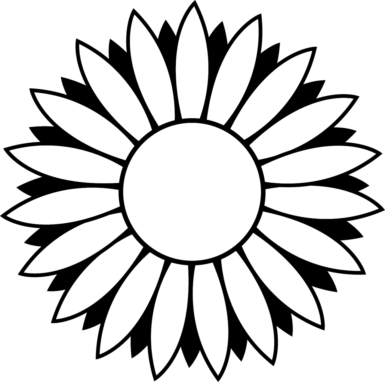 Sun black and white cute daisy coloring pages to print coloringfolder clipart logo