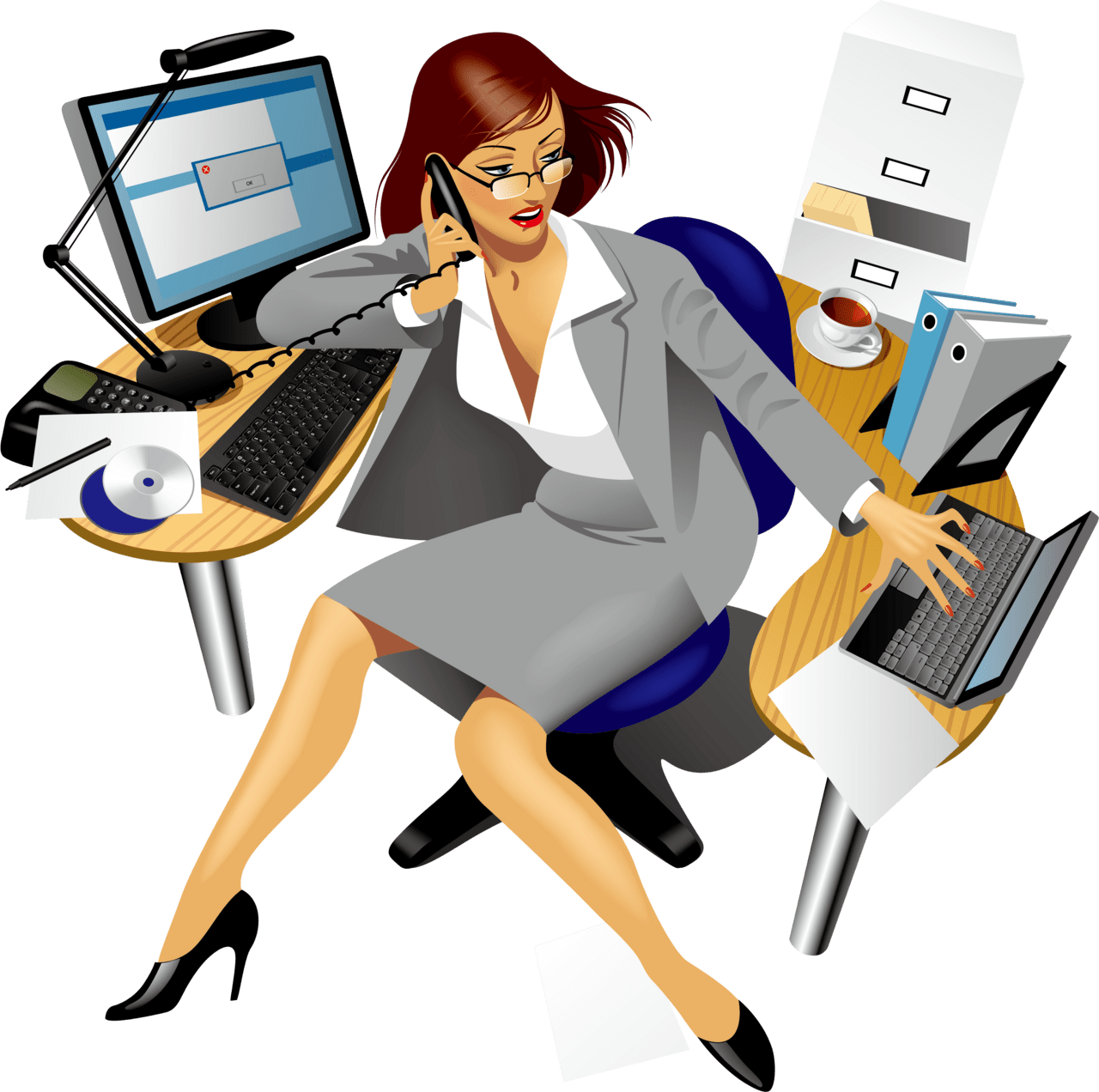 Work secretary office clipart vector