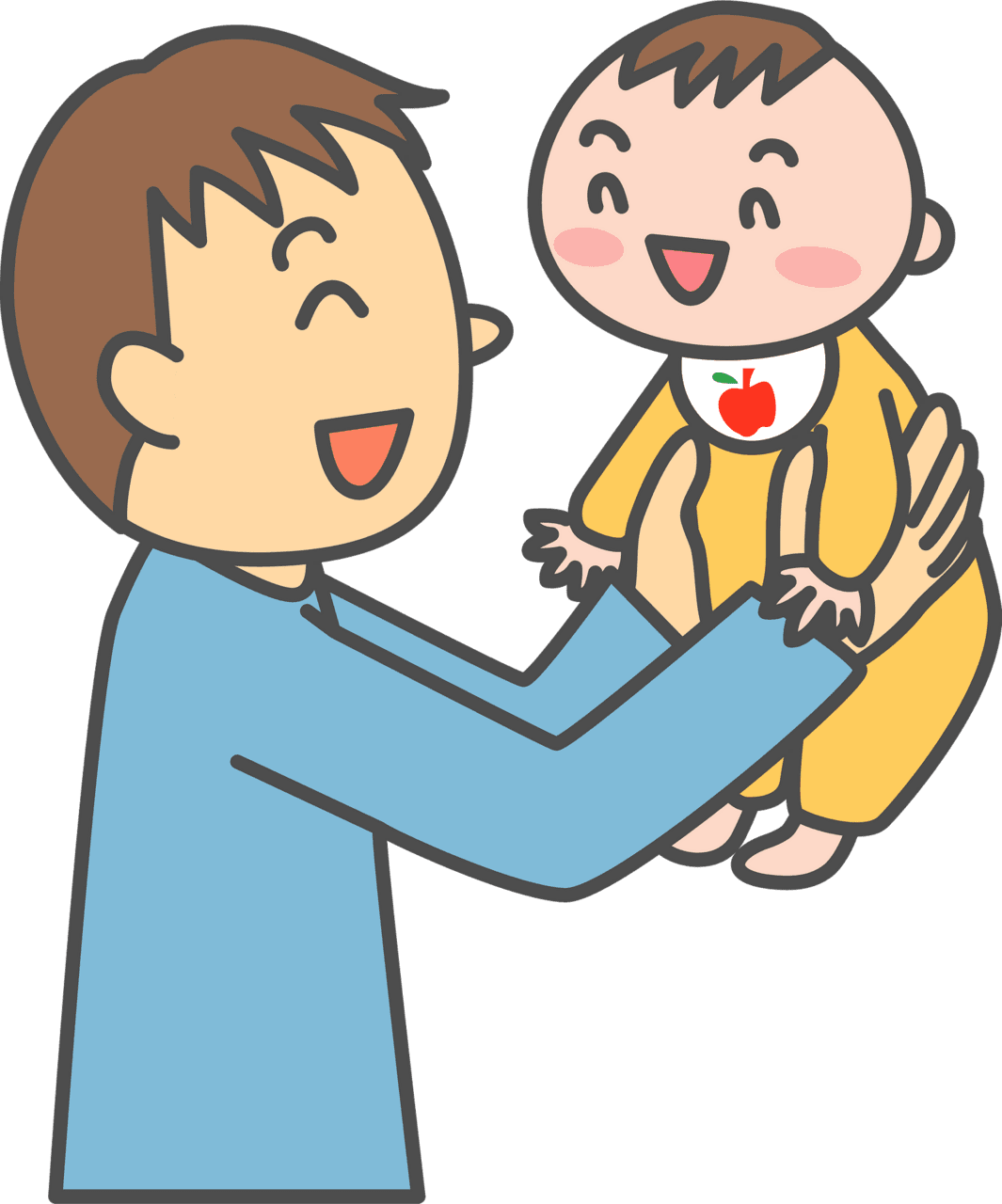 Dad father and baby vector clipart images