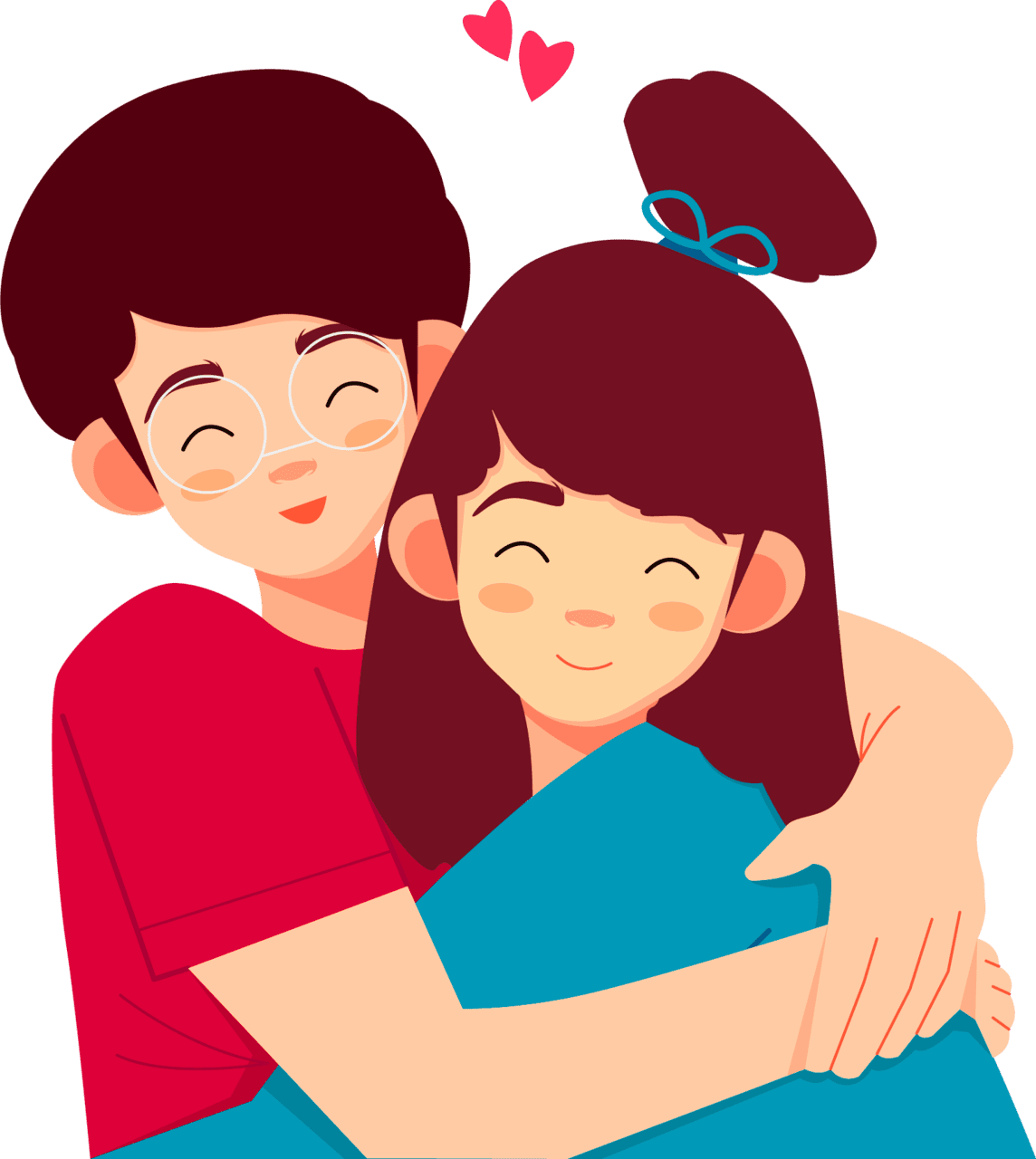 Hugging happy hug day couple hugg cartoon clipart clip art