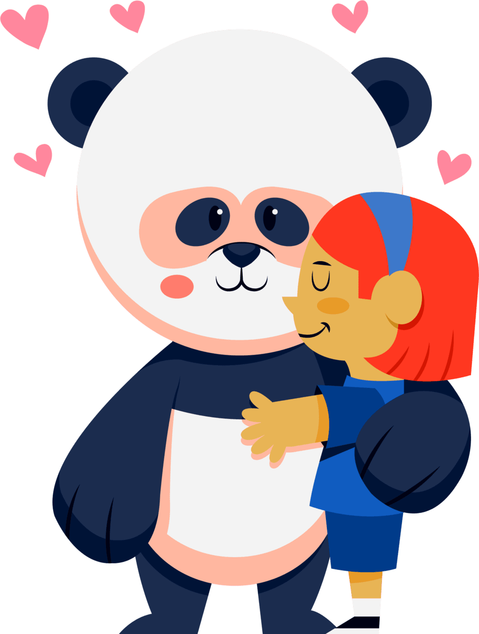 Hugging happy national hug day clipart cute bear with girl image