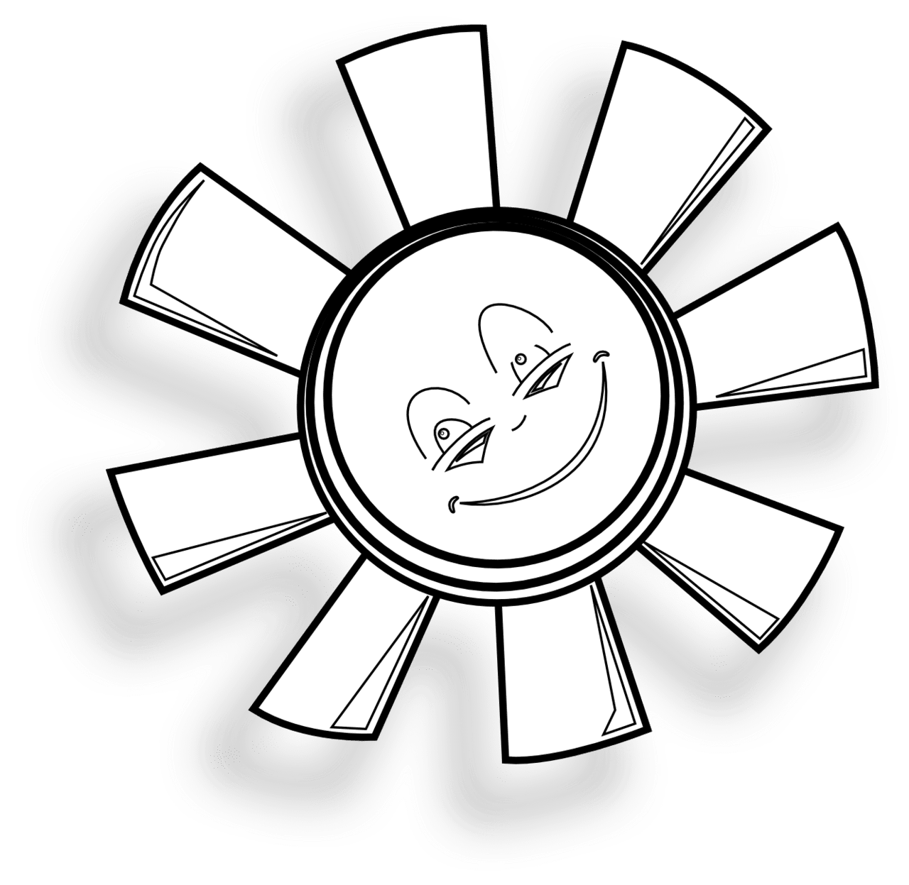 Clip of sun black and white clipart free