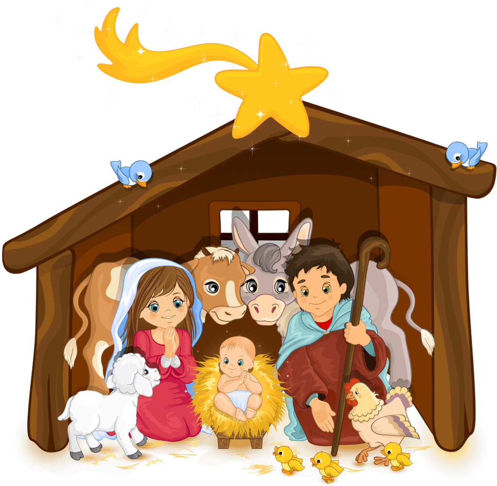Holy family nativity scene christmas of jesus clipart vector