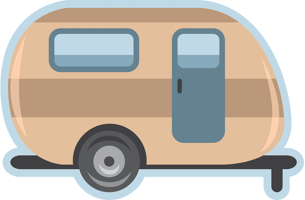 Camper camping trailer vector clipart images 4