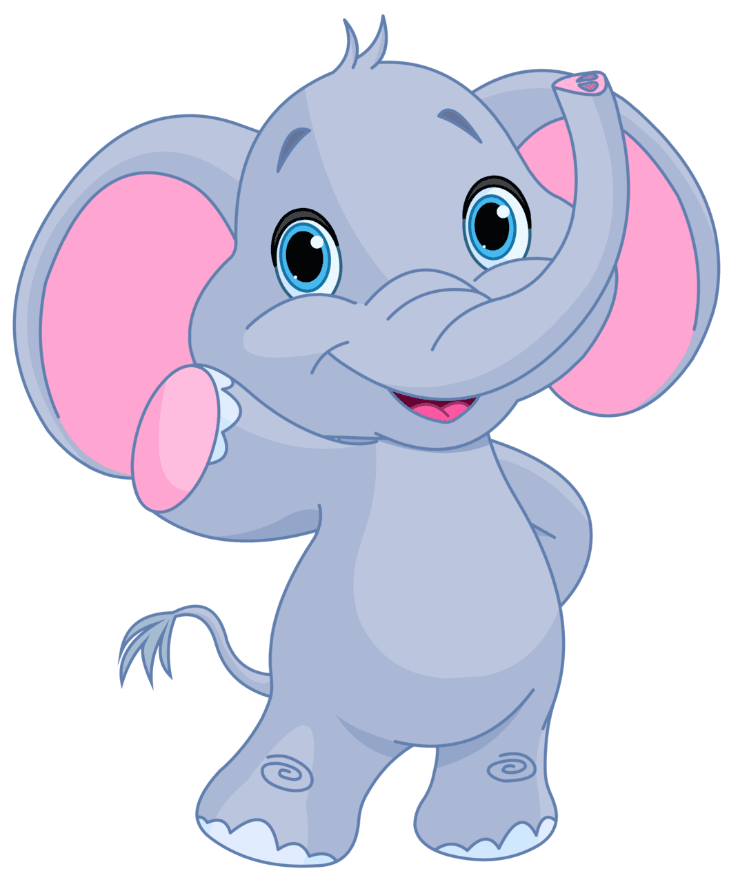 Cute elephant clipart vector