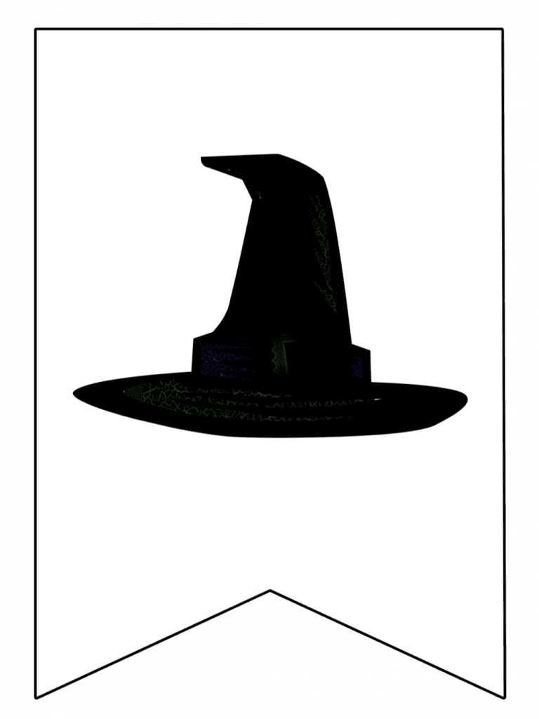 Witch hat harry potter banner printable decor paper trail design clipart image