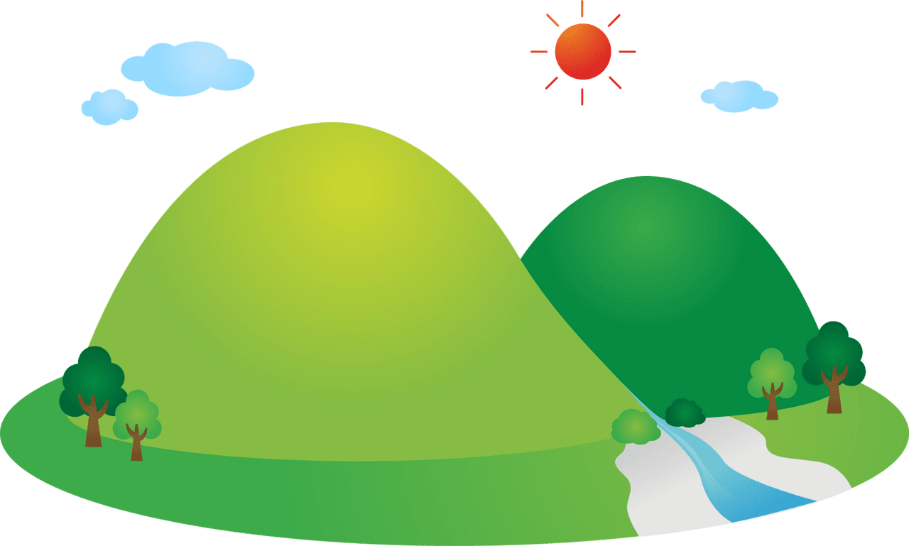 River flowing through the mountains vector clipart images 2