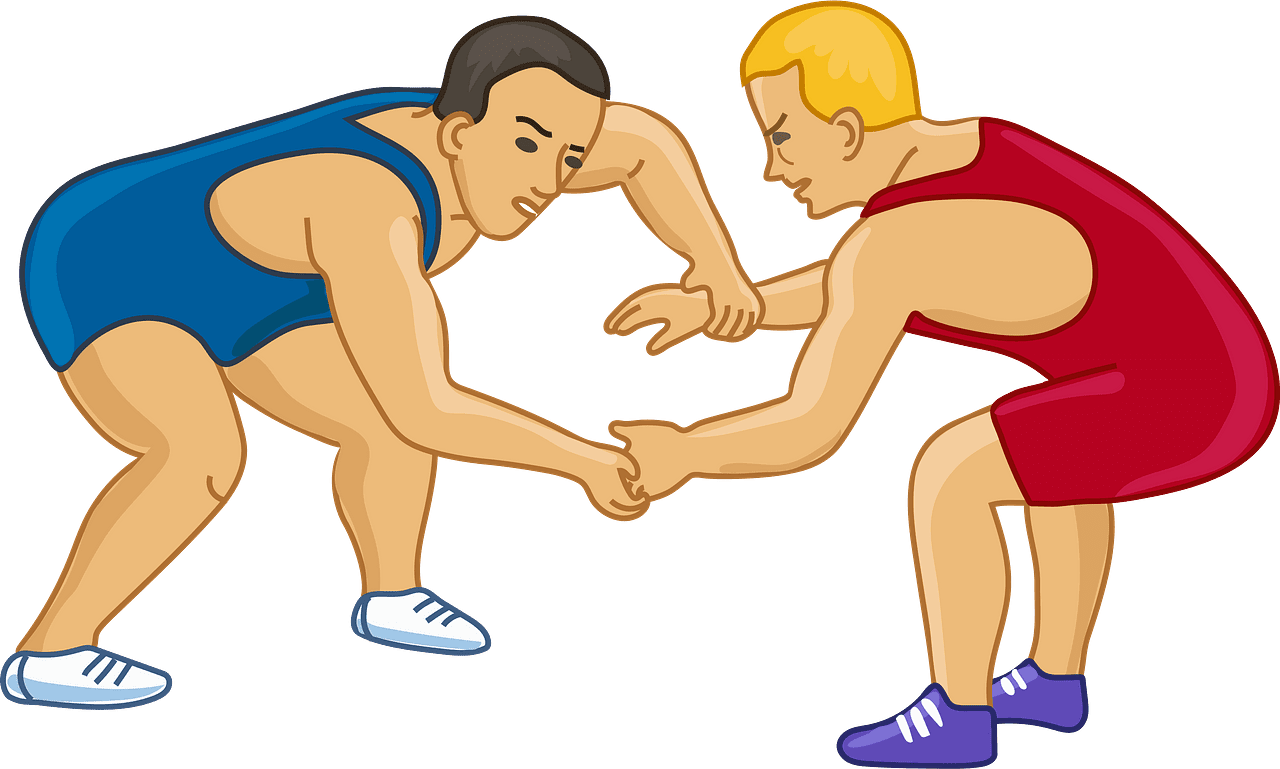 Wrestling wrestlers vector clipart images