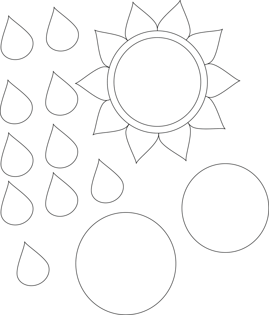 Sun black and white printable templates clipart vector