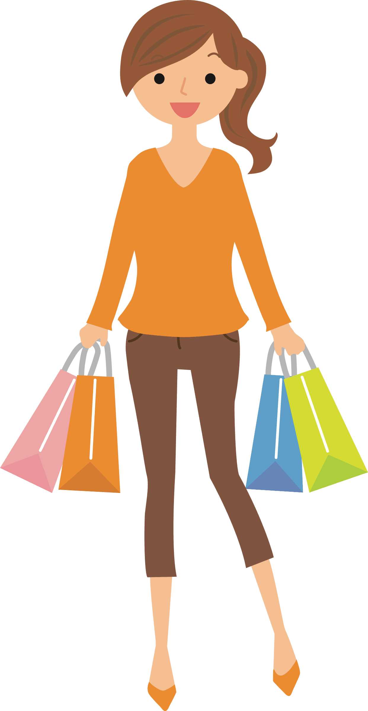 Shopping female shopper clipart free