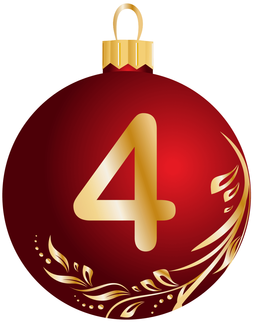 Christmas bulbs ball number four clipart image