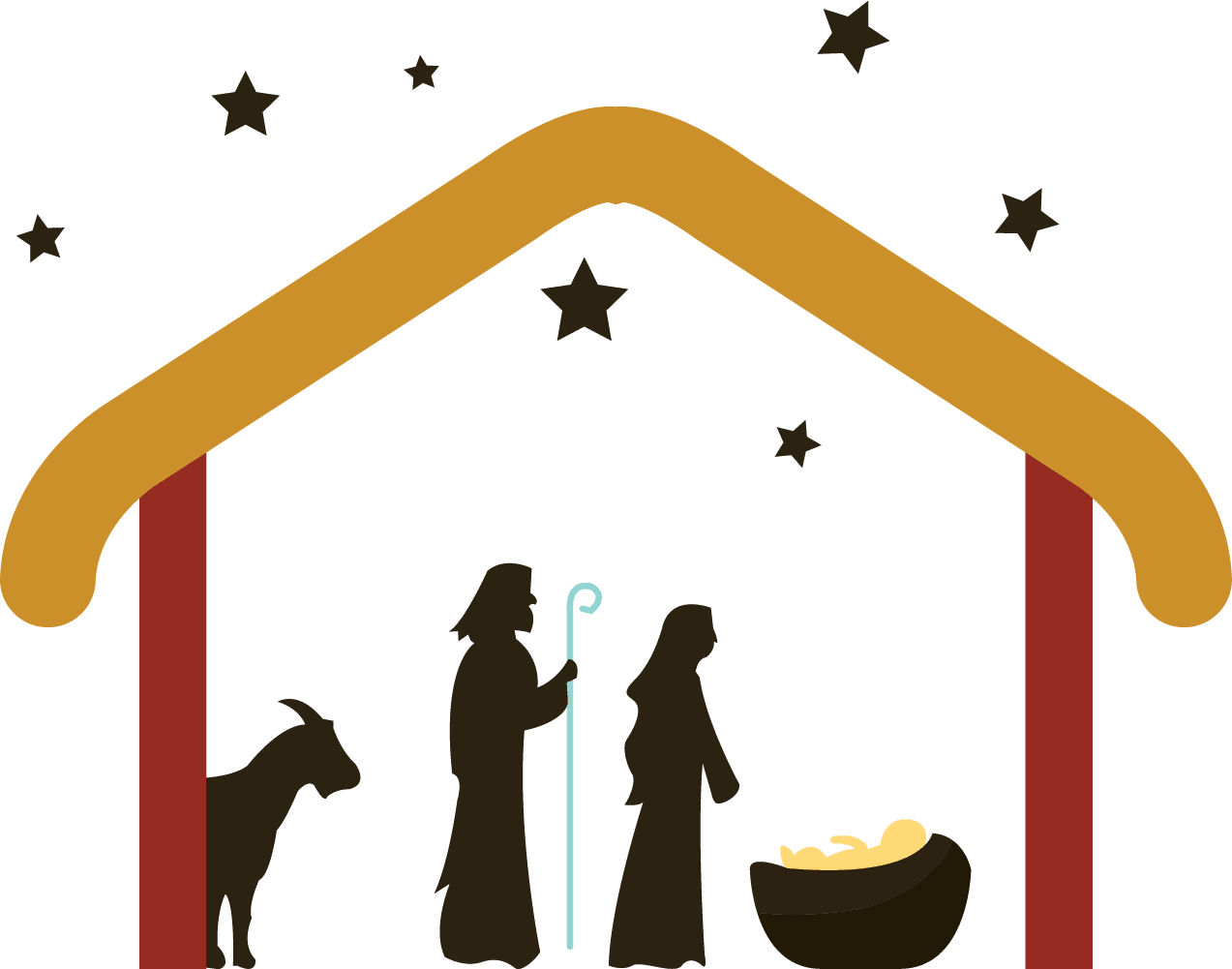 Bethlehem holy family nativity scene of jesus greek goddess descends clipart free