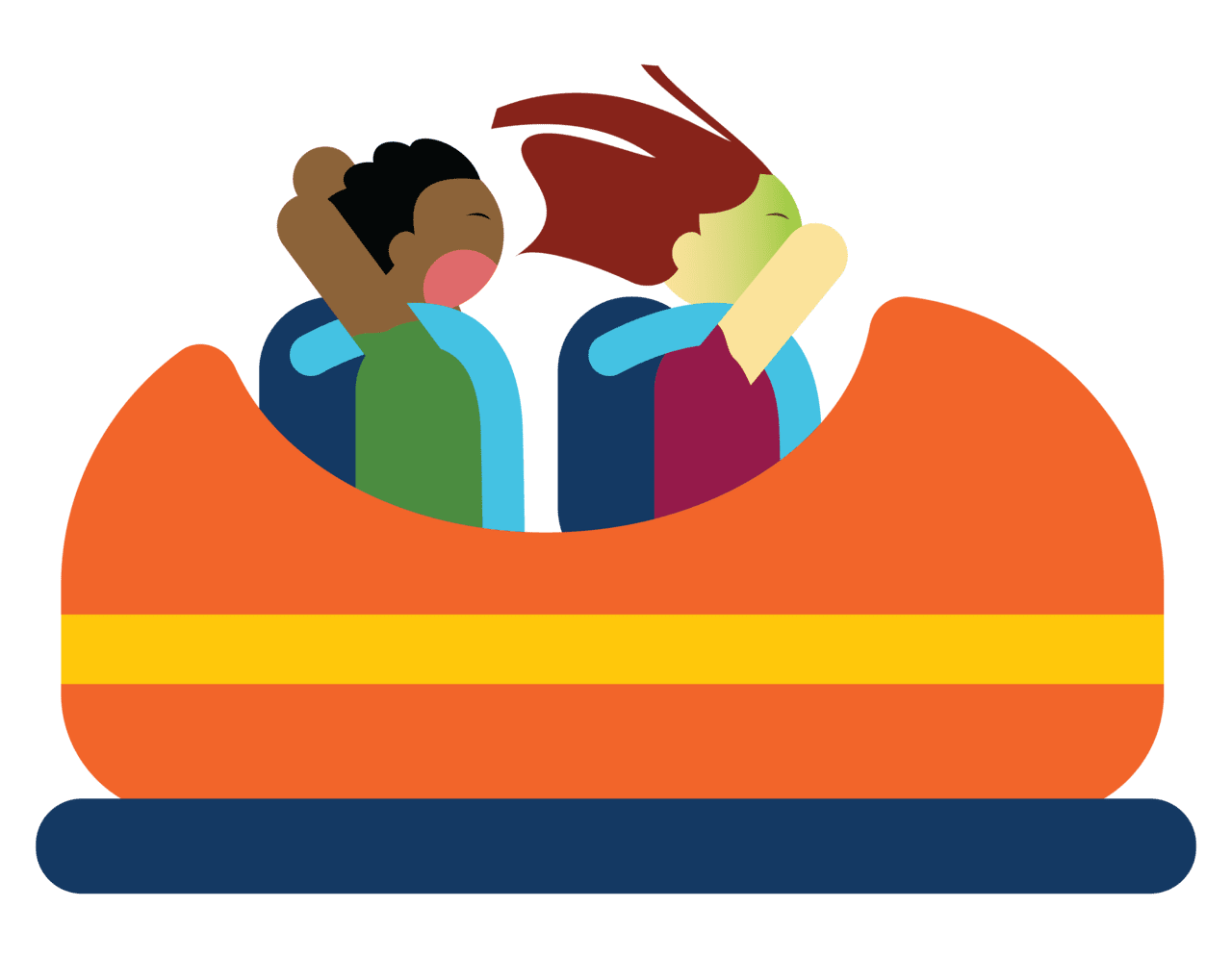 Roller coaster welcoming students through instagram clipart vector