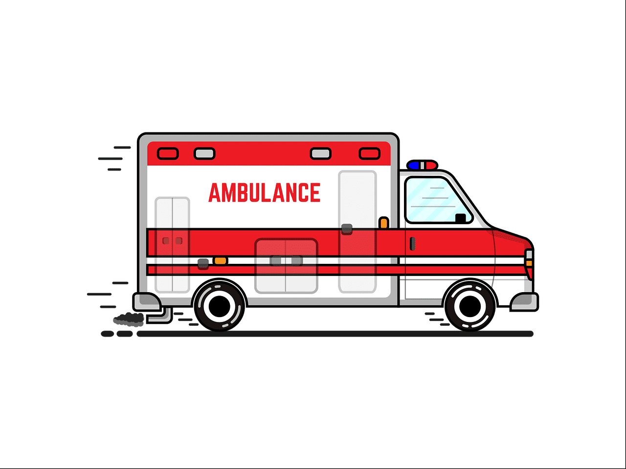 Cartoon ambulance hospital vector graphic clipart