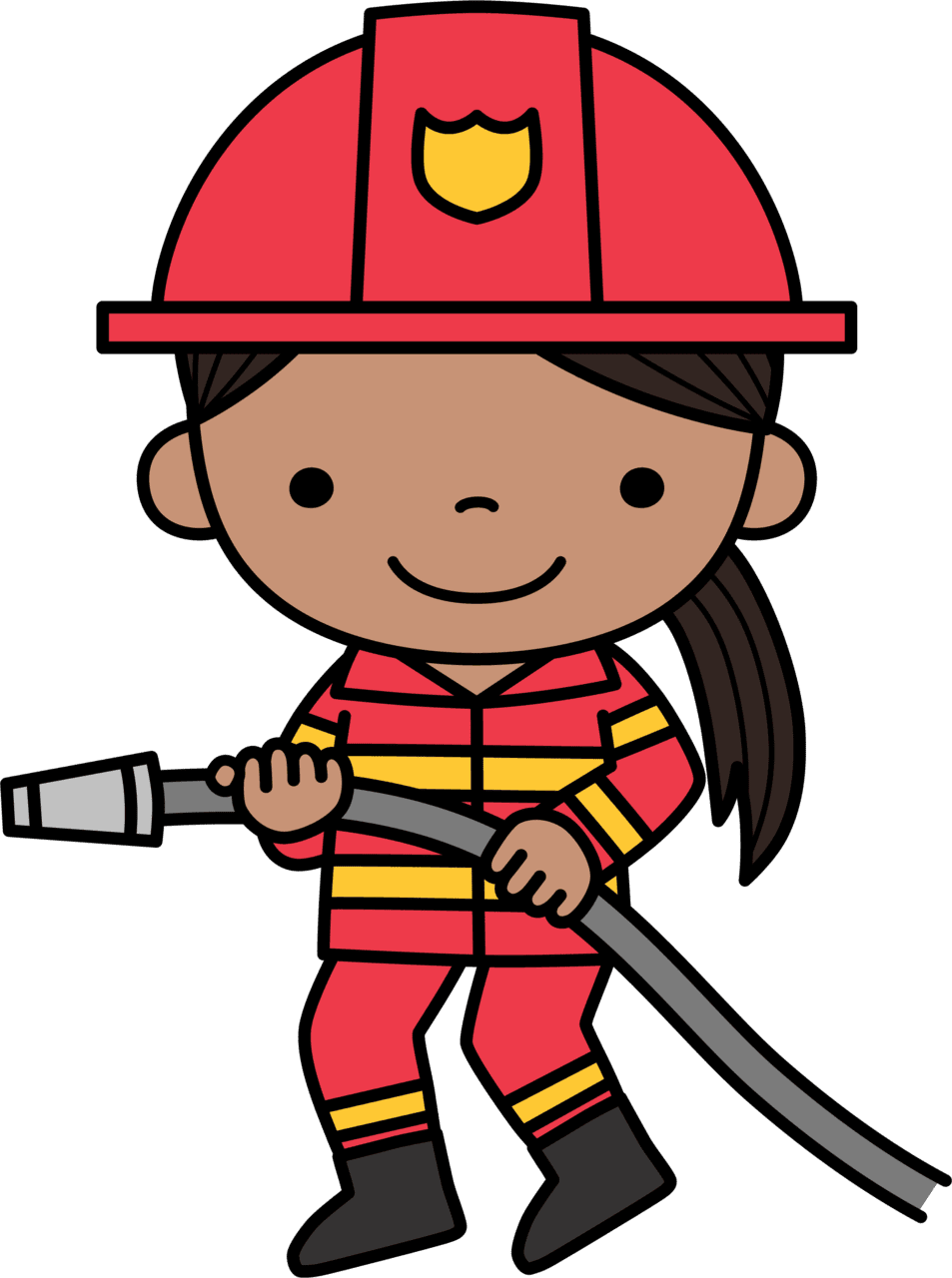 Fire fighter pin page clipart vector