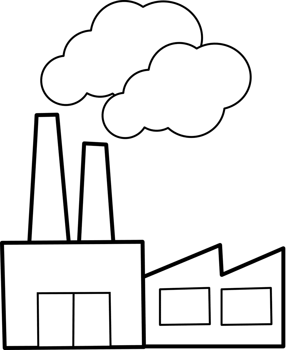 Factory black and white clipart background