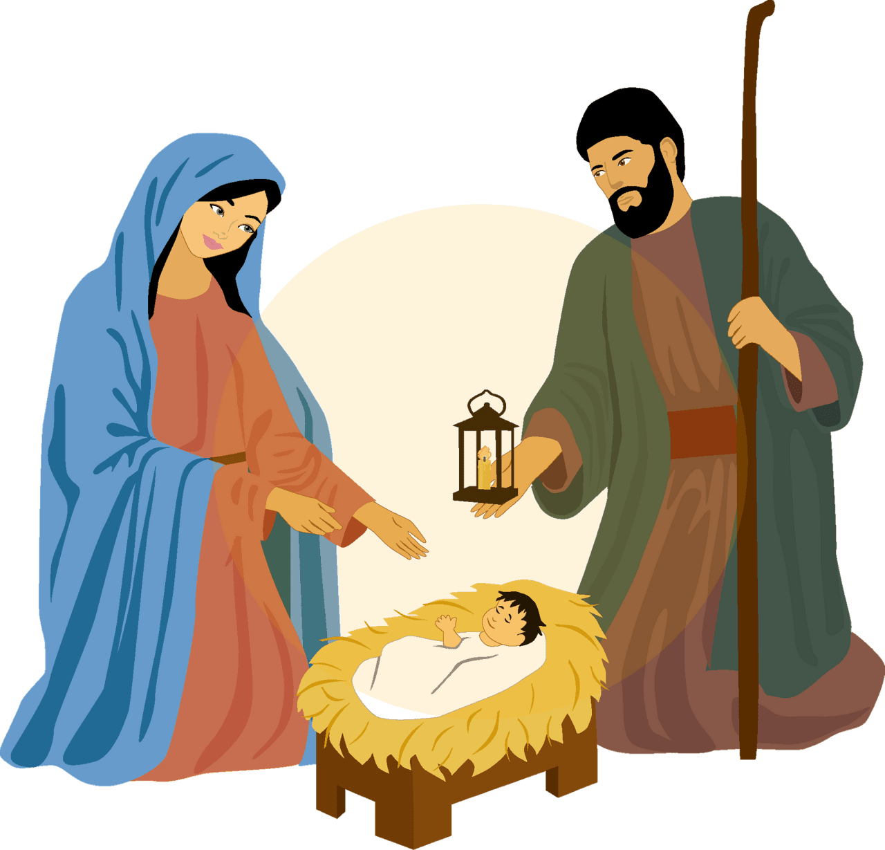 Nativity scene vector clipart images 3