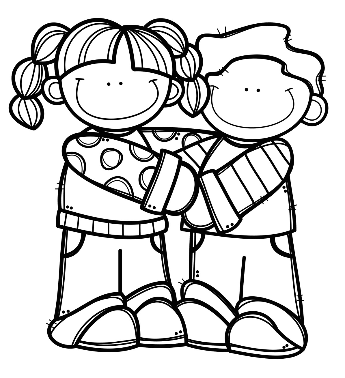 Hugging pin page clipart transparent