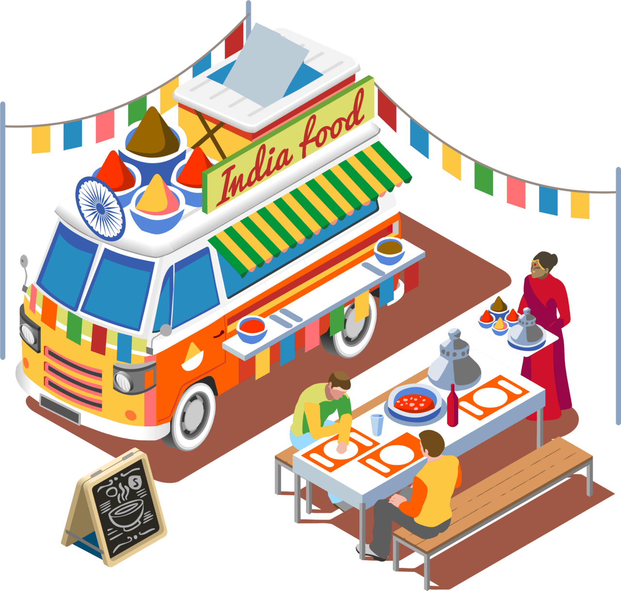 Restaurant street food fast barbecue grill truck indian clipart full size pinclipart background