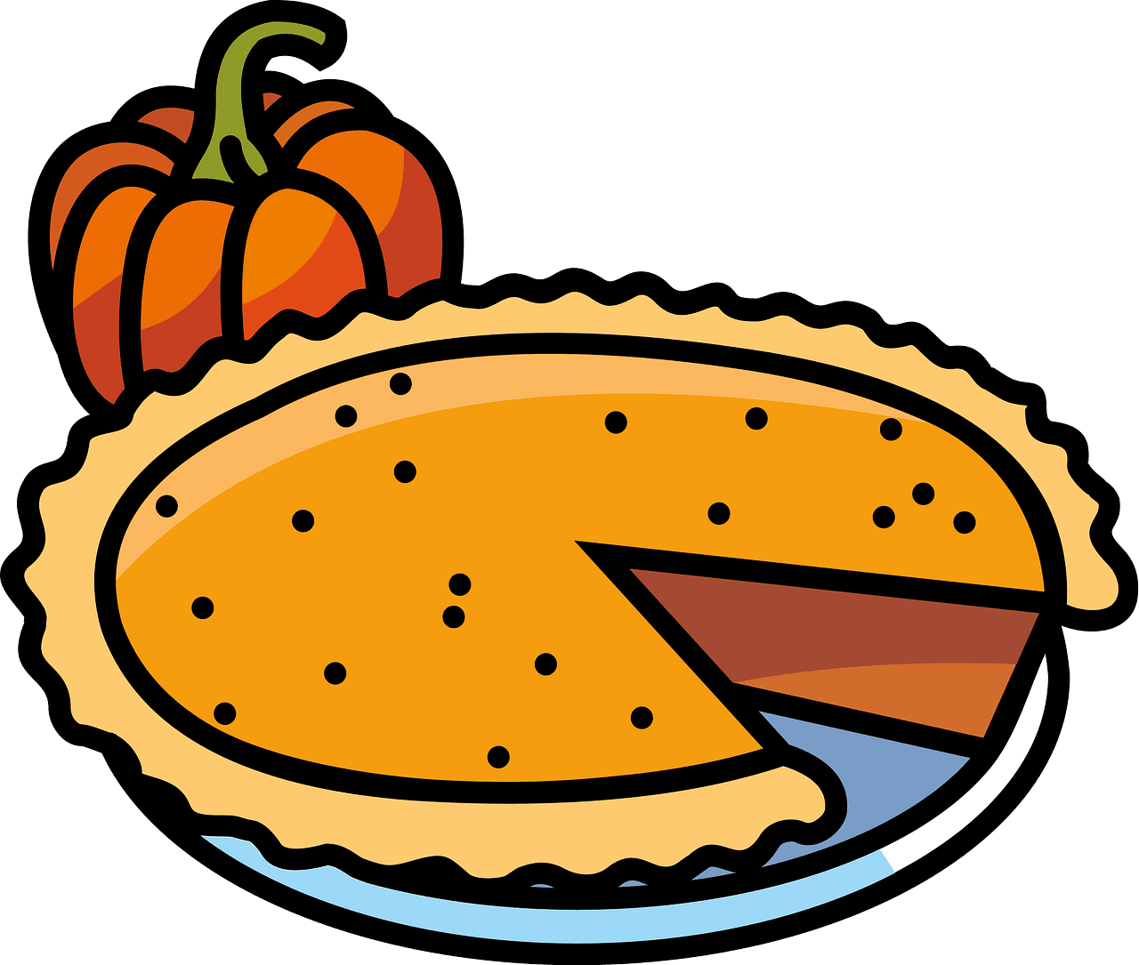 Pumpkin pie vector clipart images