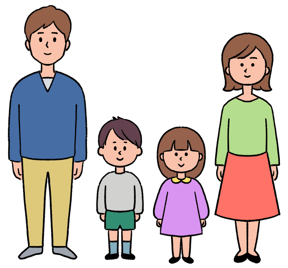 Dad parents and children clipart happy family cartoon free