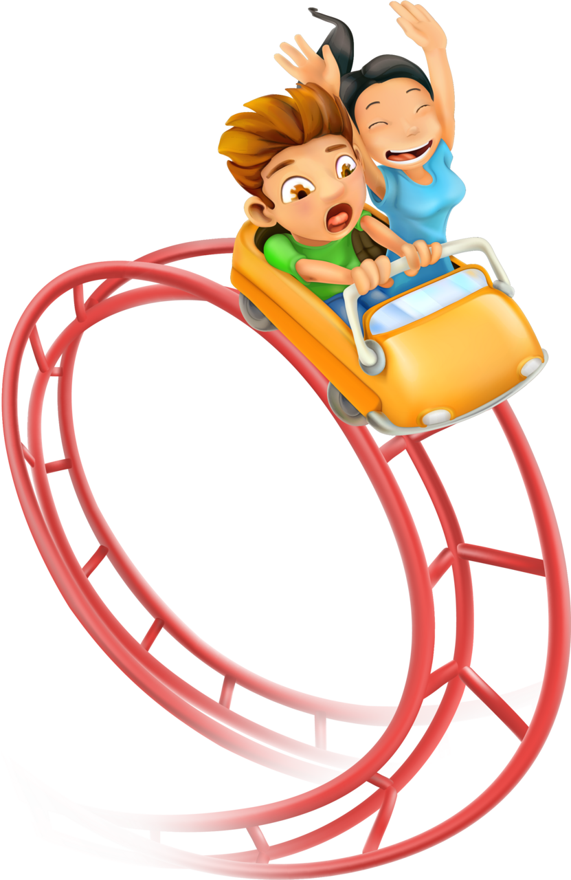 Hd roller coaster amusement park clipart image