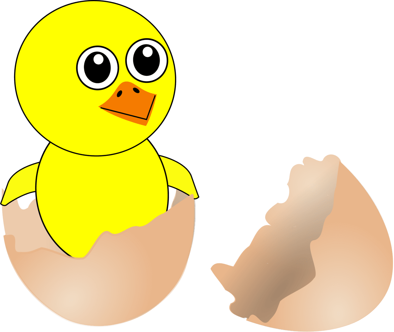 For egg funny chick cartoon newborn ing out from the clipart photo