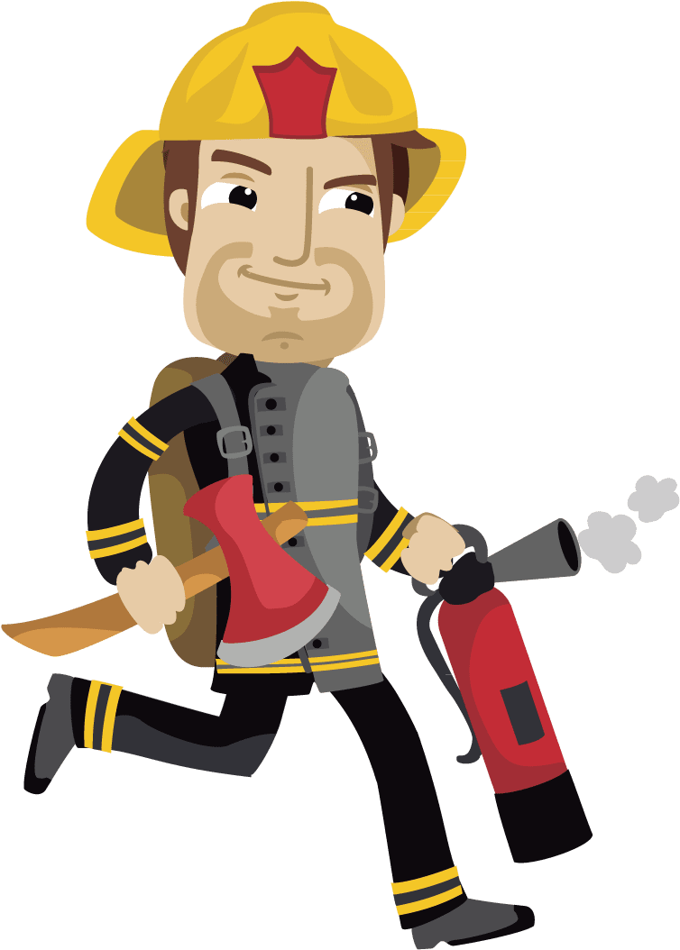 Fire fighter fireman sam firefighter cartoon clipart background