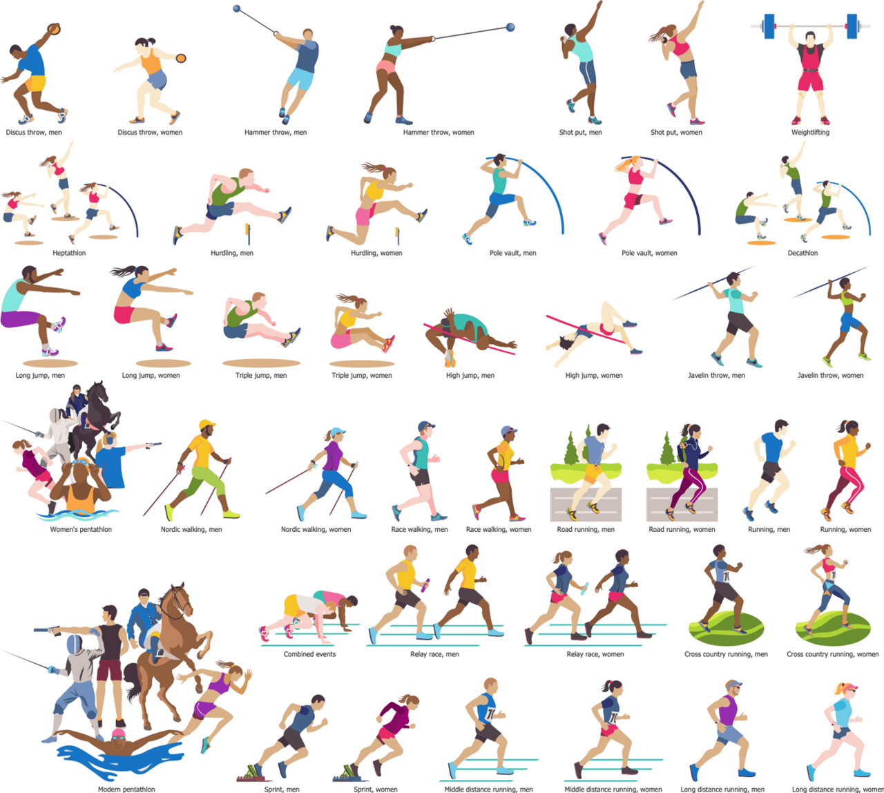 Runner summer sports clipart transparent