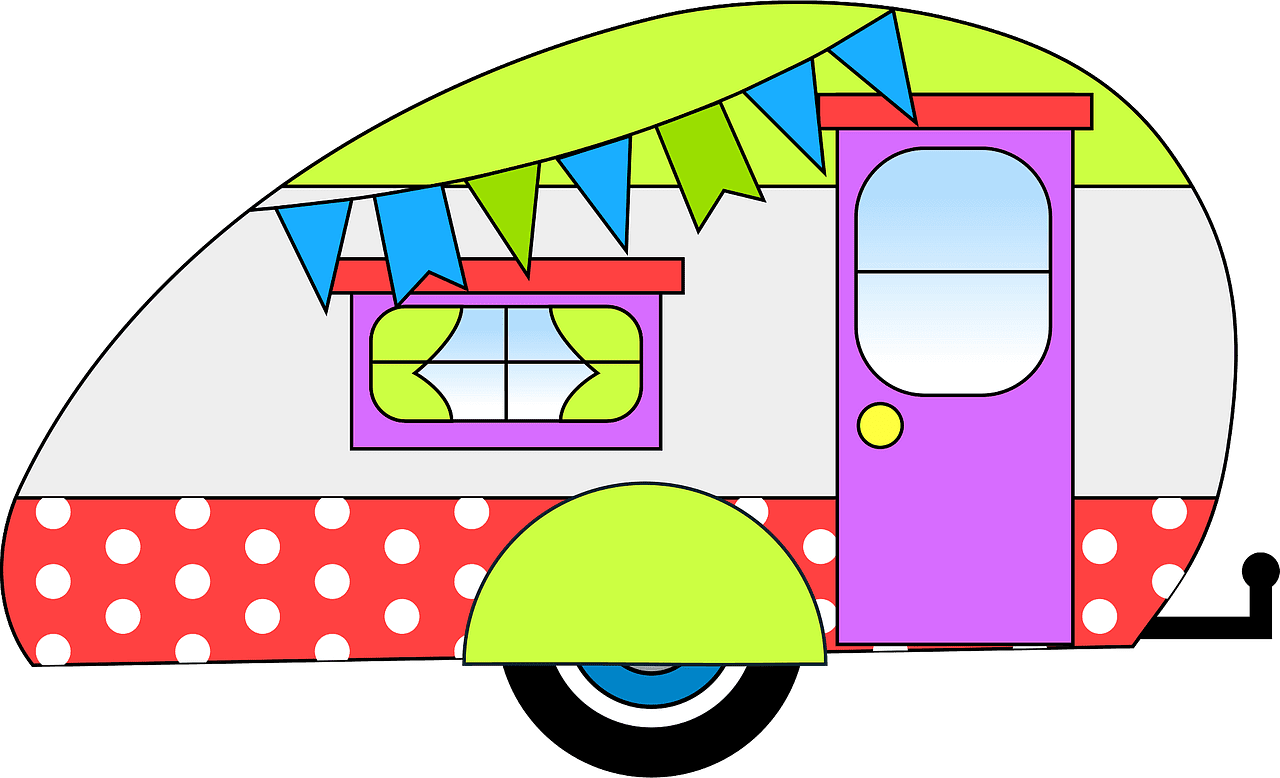 Camper teardrop trailer vector clipart images