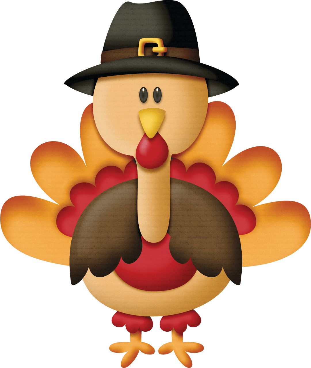 Cute turkey autum colors clipart picture