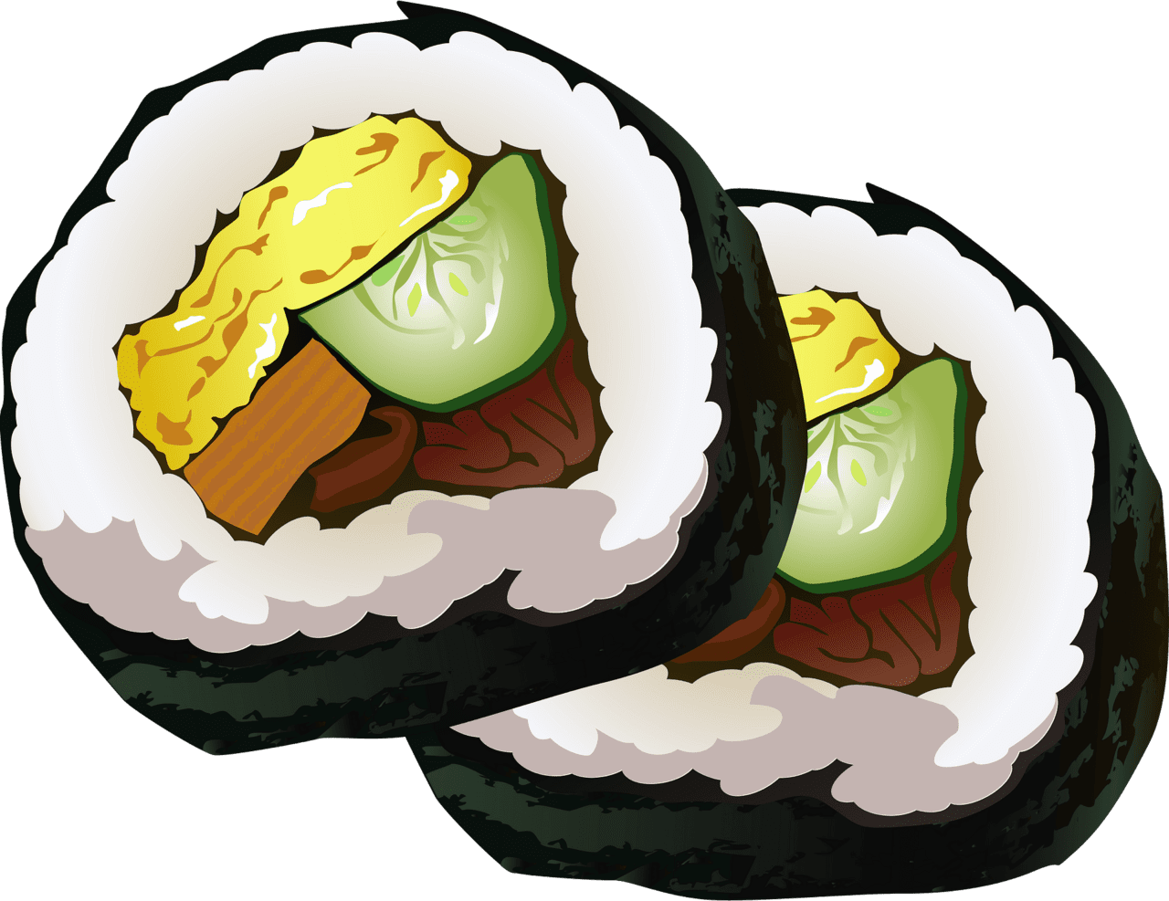 Sushi roll japanese food vector clipart images