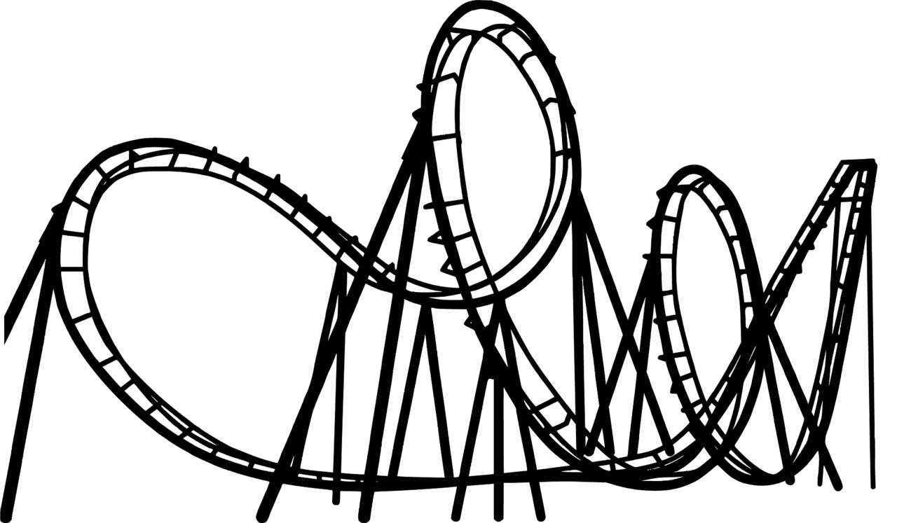 Roller coaster vector silhouettes clipart