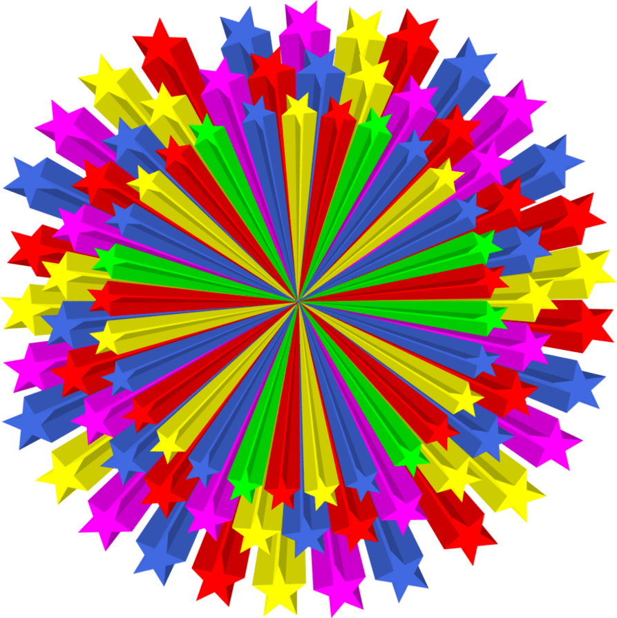 Circle of color ful stars rainbow art star clipart vector