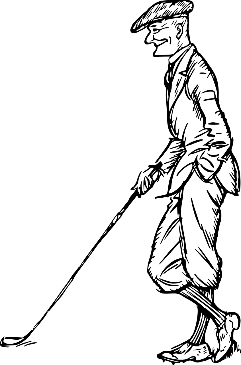 Golf club character ic vector graphic clipart