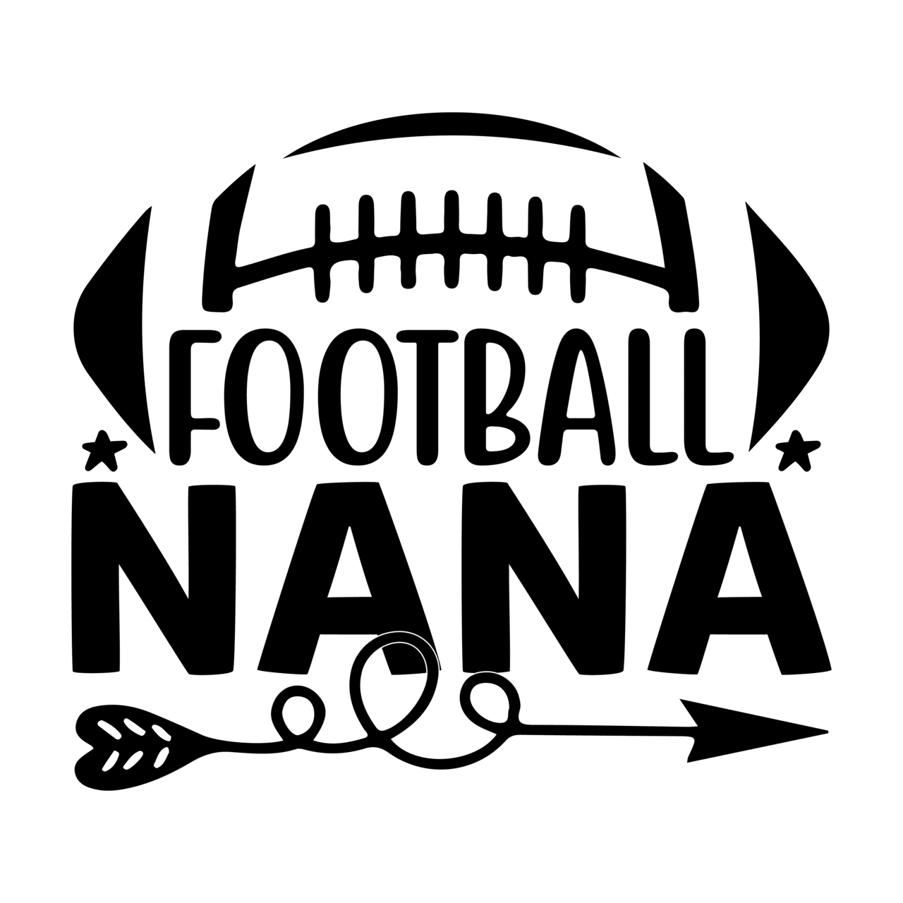 Football black and white nana clipart image