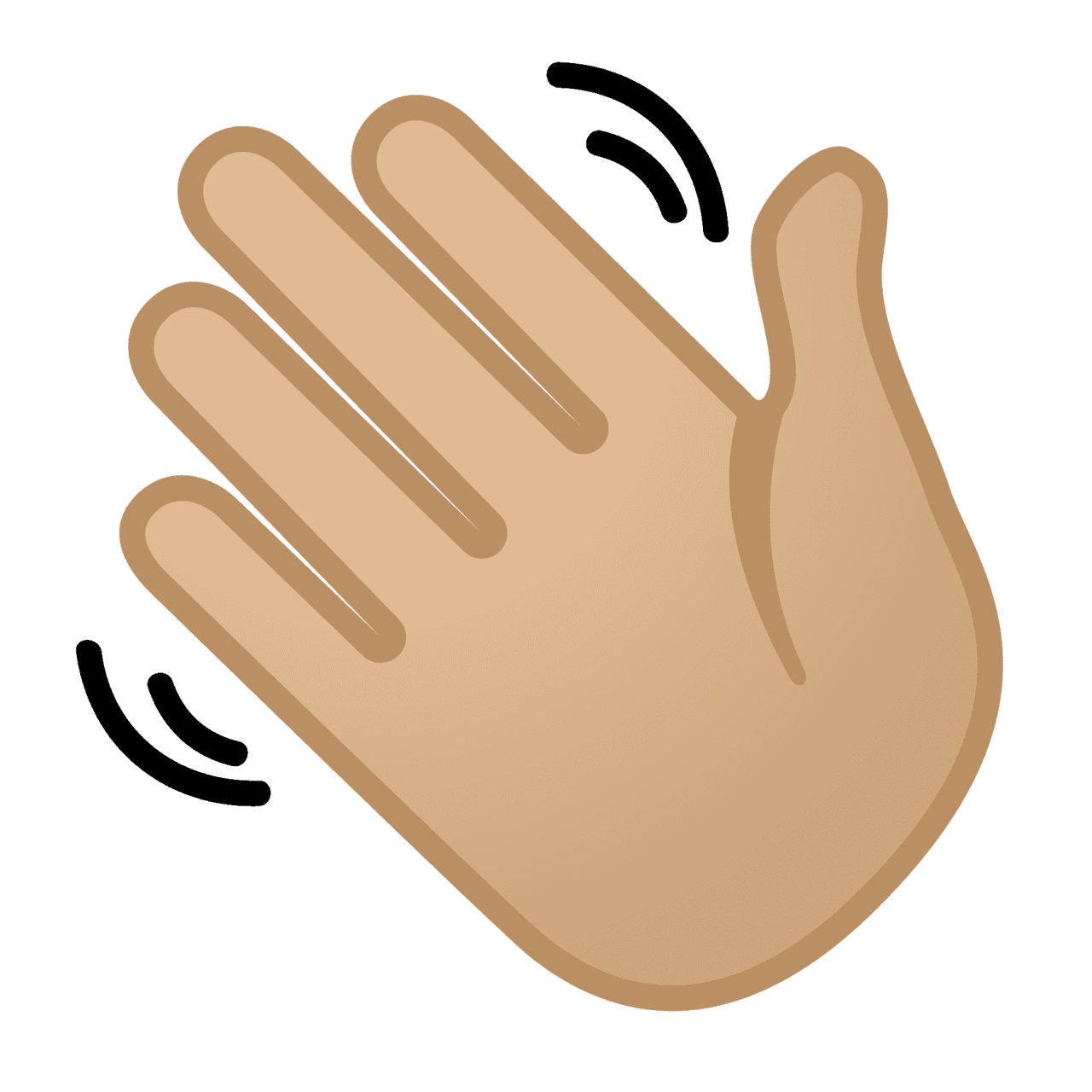 Waving hand gesture vector isolated clipart