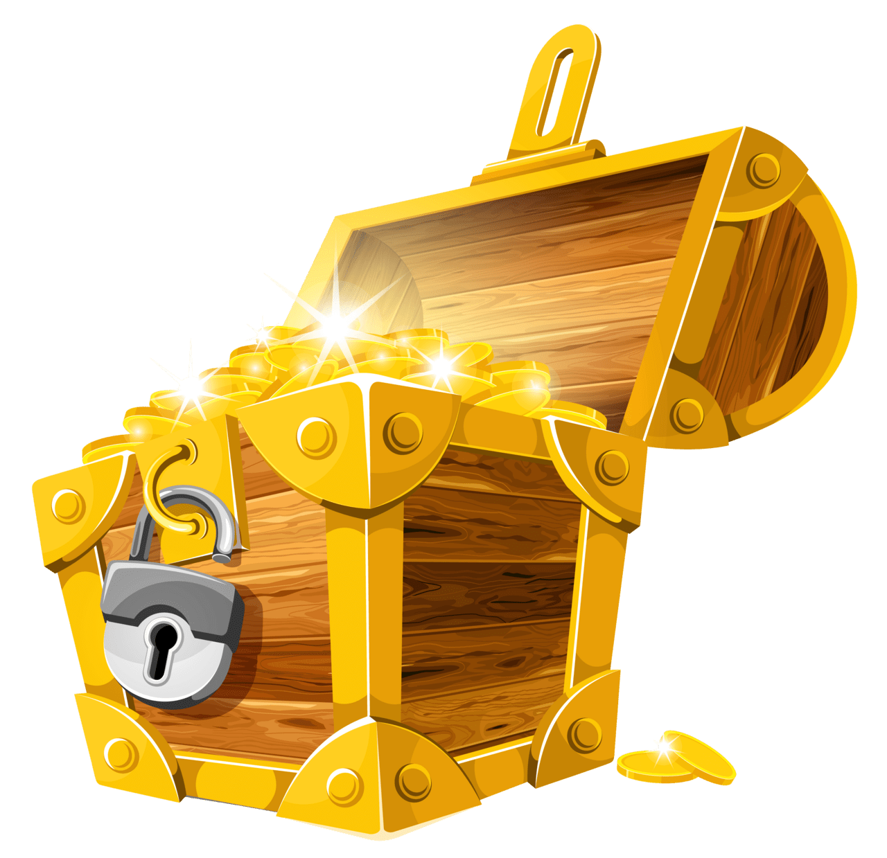 Gold coins treasure chest clipart picture high quality images and