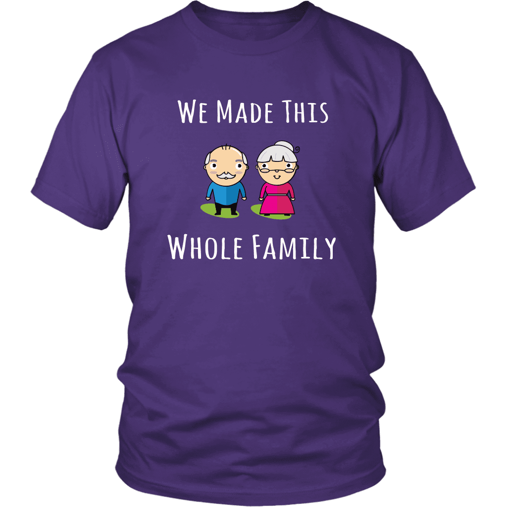 Grandparents we made this whole family funny reunion unisex shirt clipart free