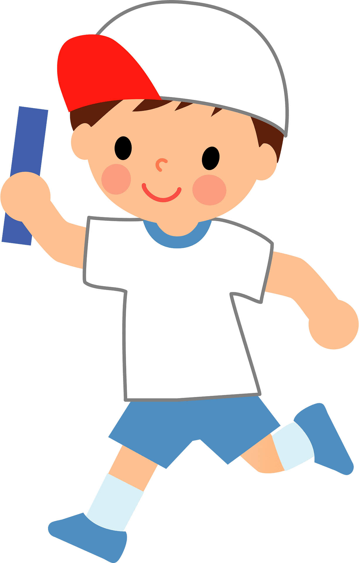 Field day sports schoolboy run vector clipart images